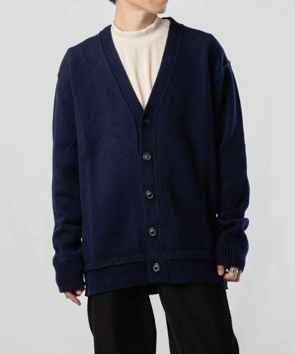 Maison Margiela エルボーパッチ 4ステッチ カーディガン 紺 MAISON MARGIELA エルボーパッチカーディガン エルボーパッチ