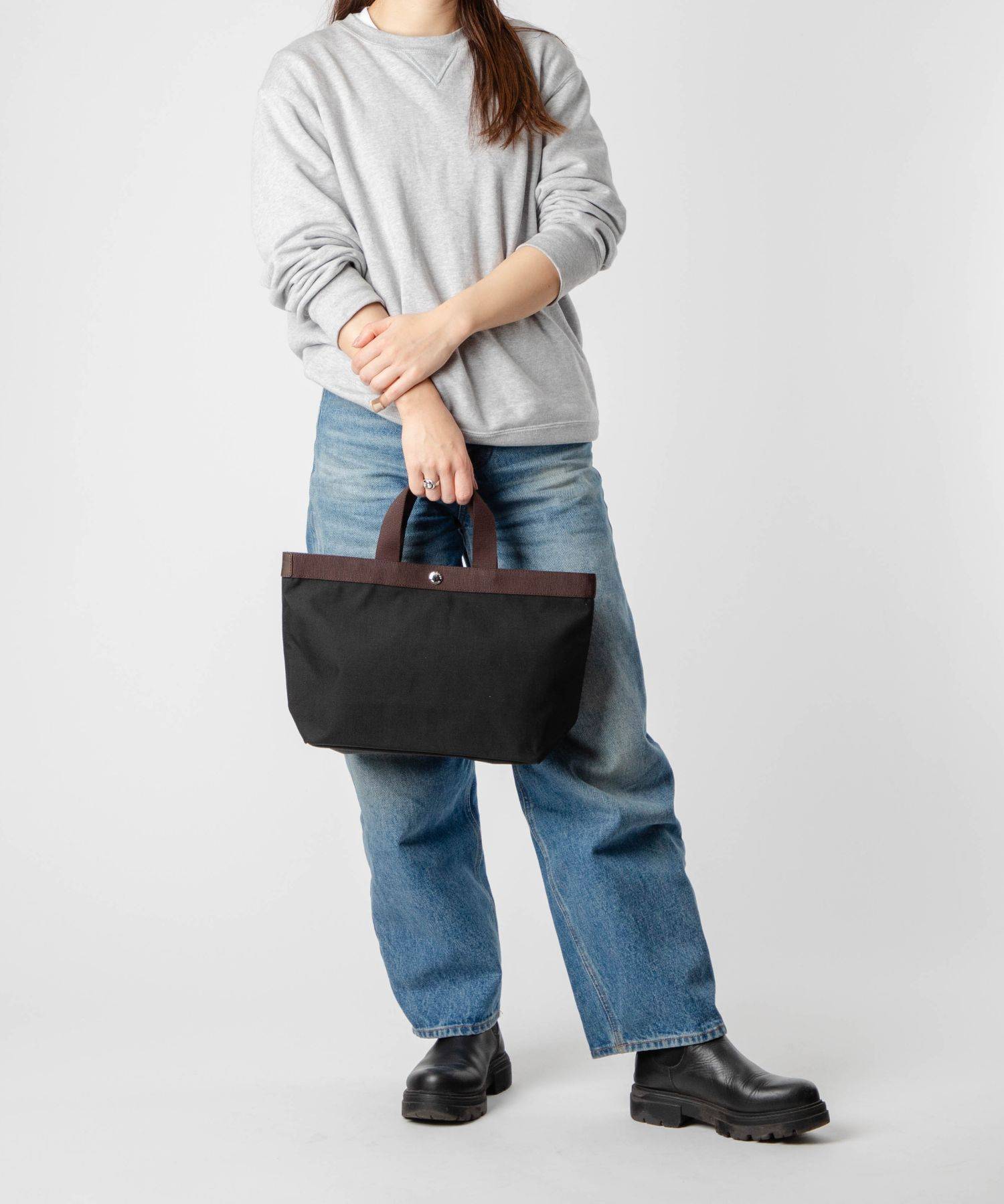 HERVE CHAPELIERCordura Nylon Square Tote B5 Size (M) コーデュラ